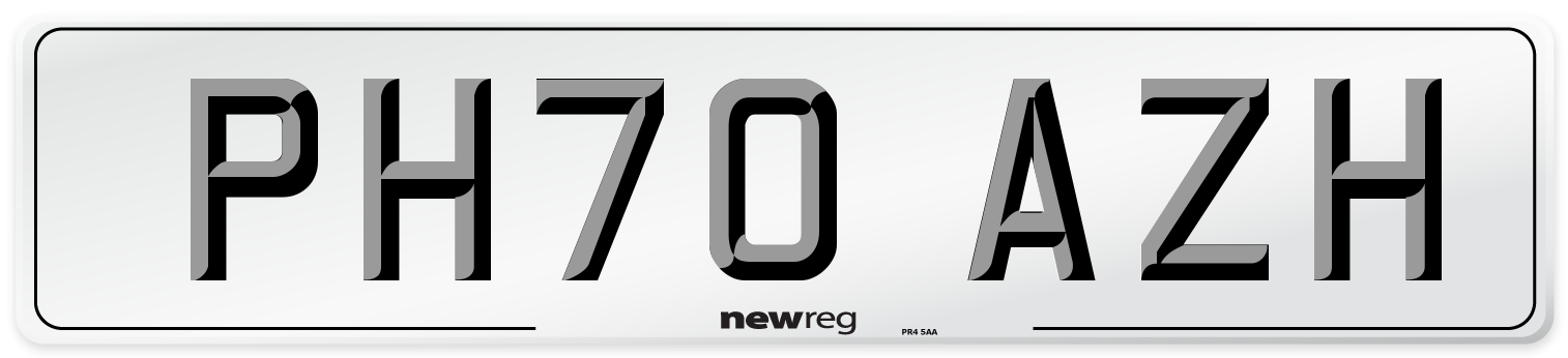 PH70 AZH Number Plate from New Reg